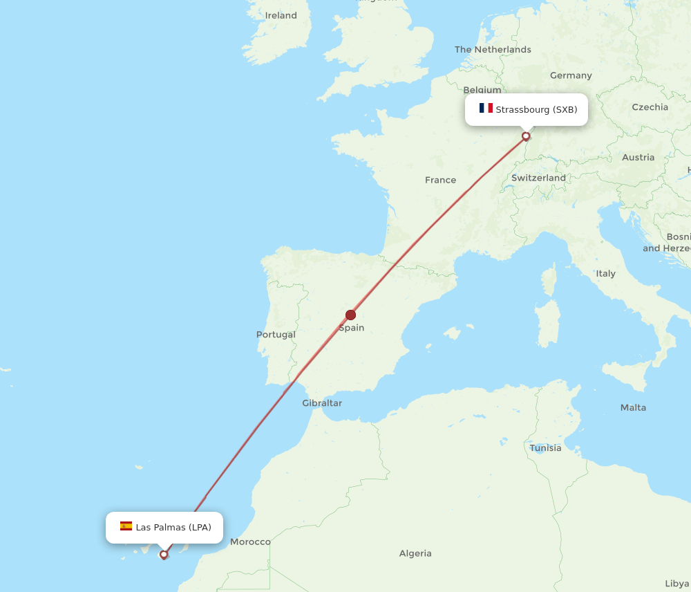 LPA-SXB flight routes