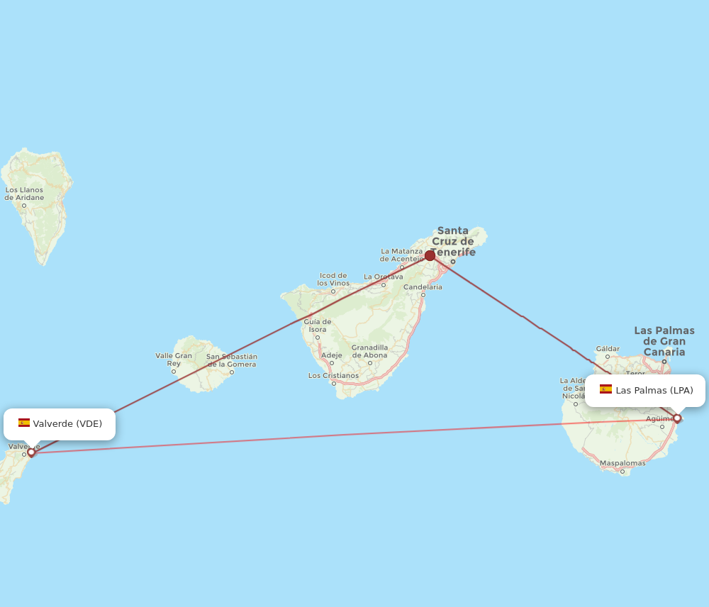 LPA to VDE flights and routes map