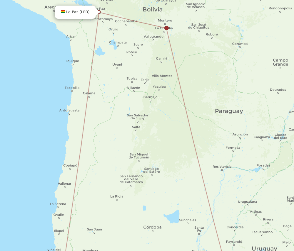 LPB-AEP flight routes