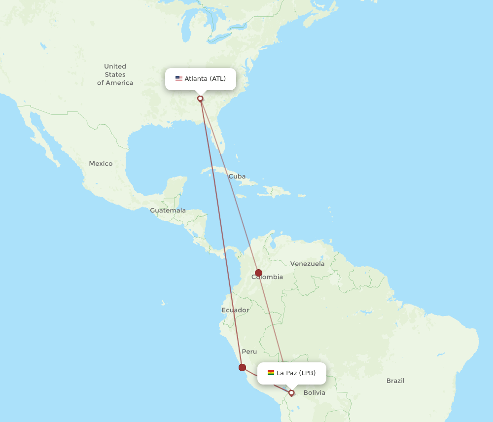 LPB-ATL flight routes