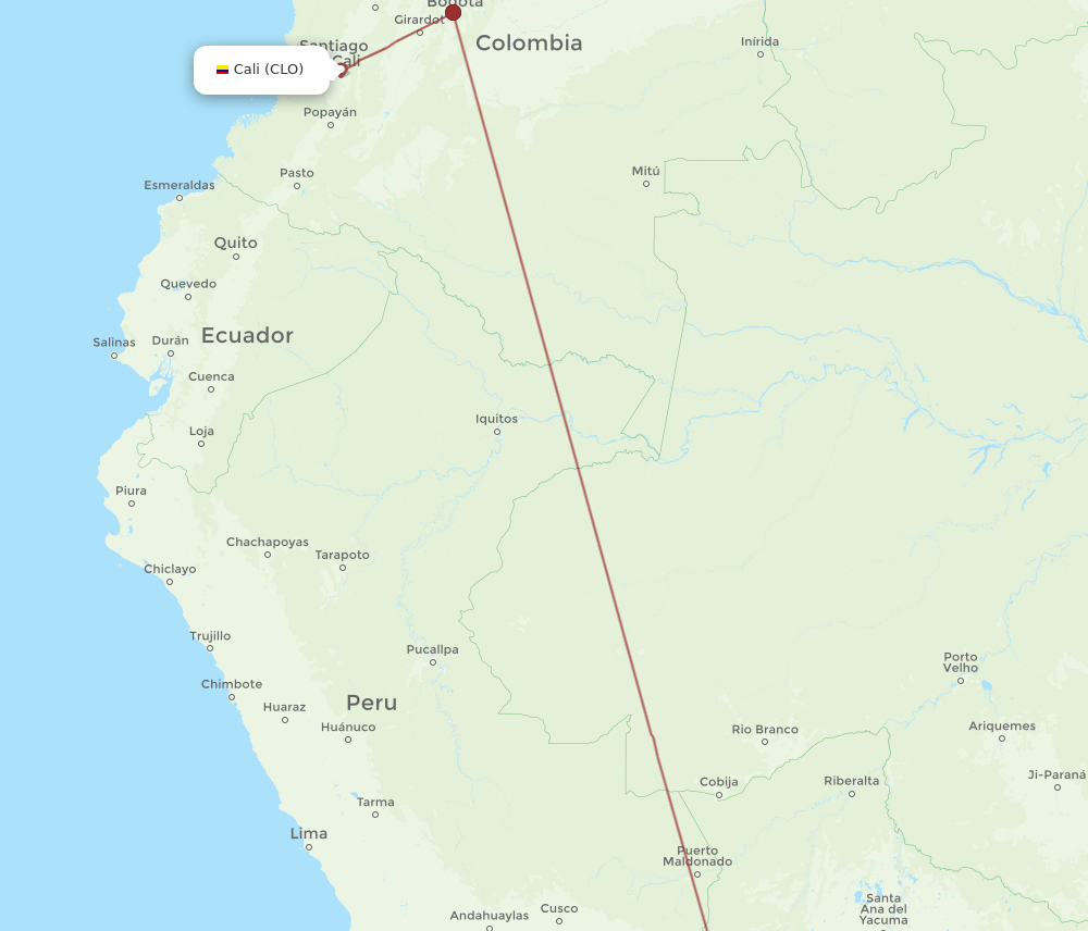 LPB-CLO flight routes