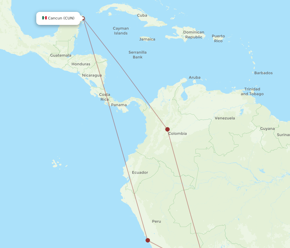 LPB-CUN flight routes