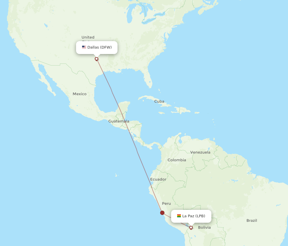 LPB-DFW flight routes