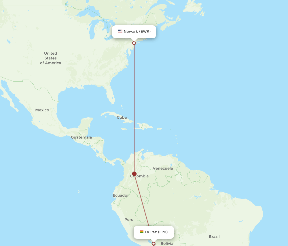 LPB-EWR flight routes