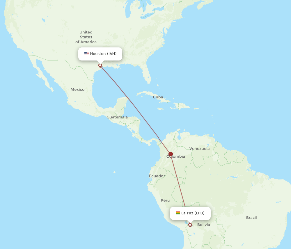 LPB-IAH flight routes