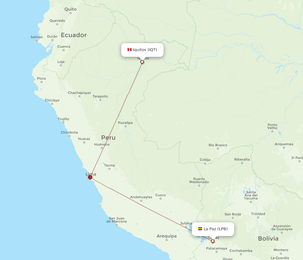 LPB-IQT flight routes