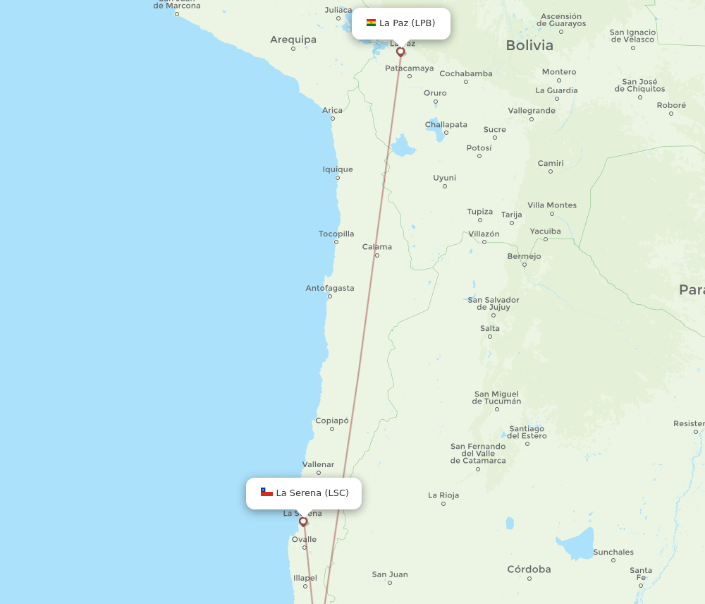 LPB-LSC flight routes