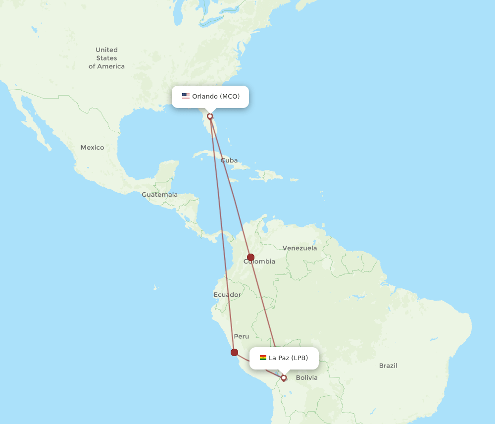 LPB-MCO flight routes