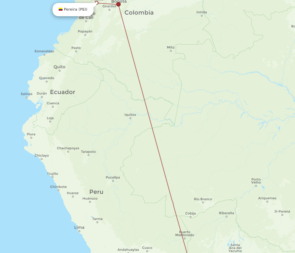 LPB to PEI flights and routes map