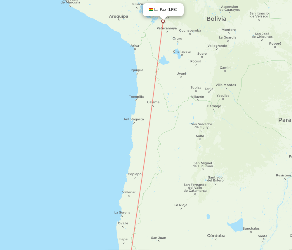 LPB-SCL flight routes