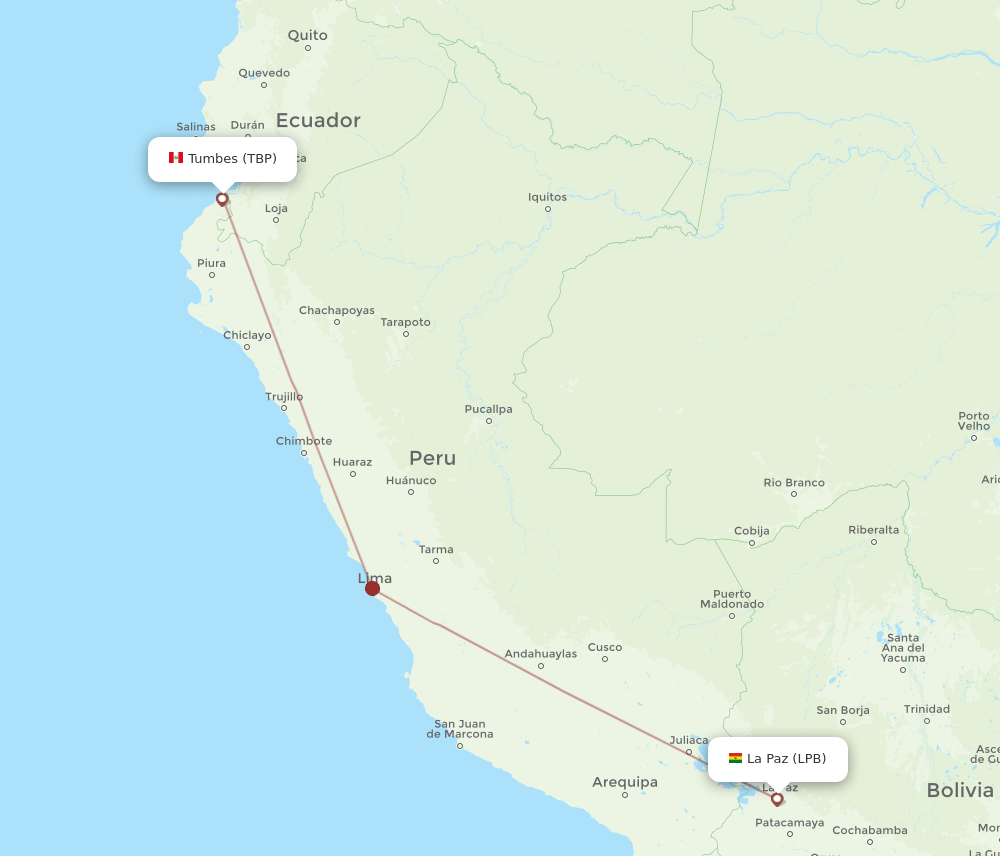 LPB-TBP flight routes