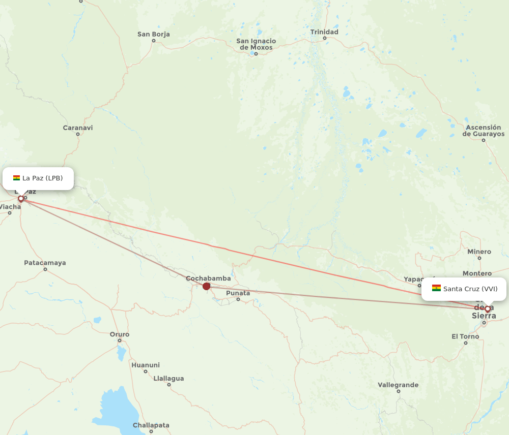 LPB to VVI flights and routes map