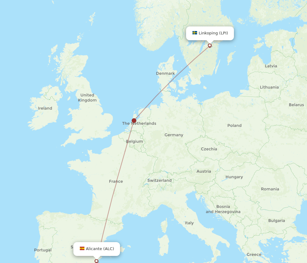 LPI-ALC flight routes