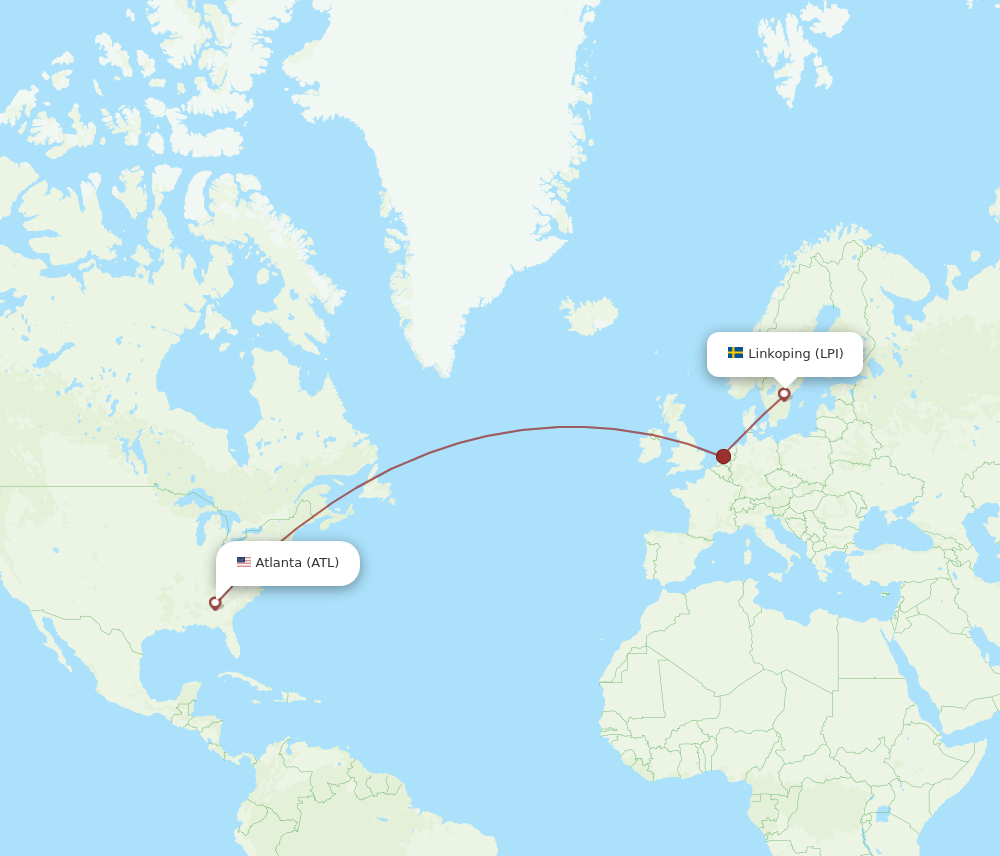 LPI to ATL flights and routes map