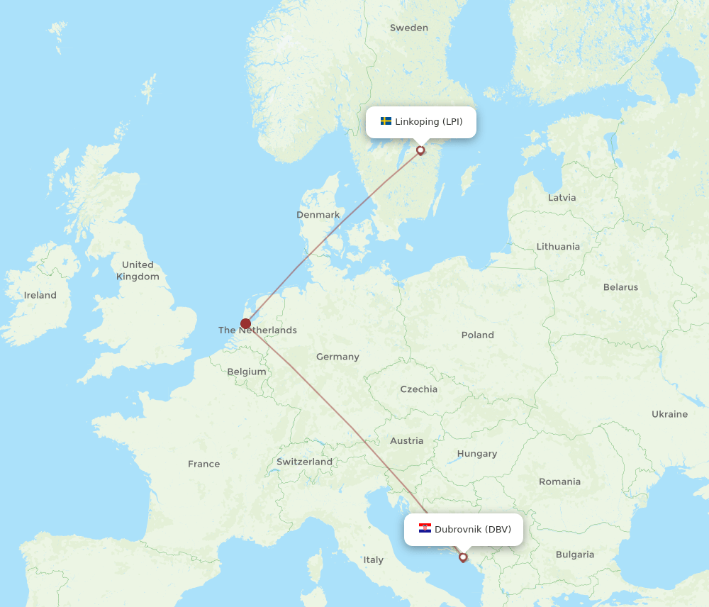 LPI-DBV flight routes