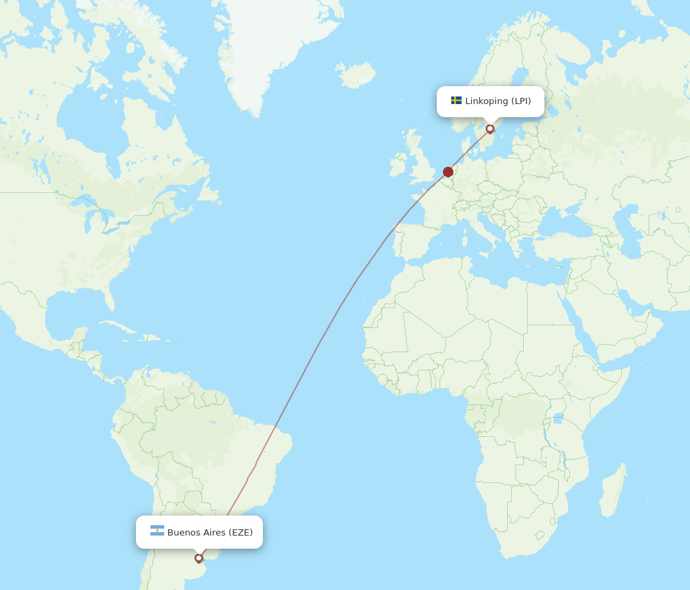 LPI to EZE flights and routes map