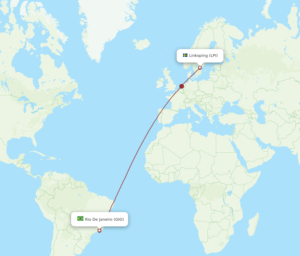 LPI to GIG flights and routes map
