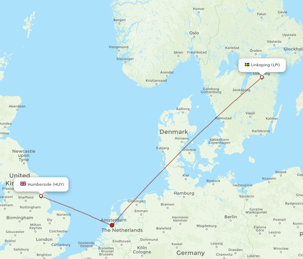 LPI-HUY flight routes