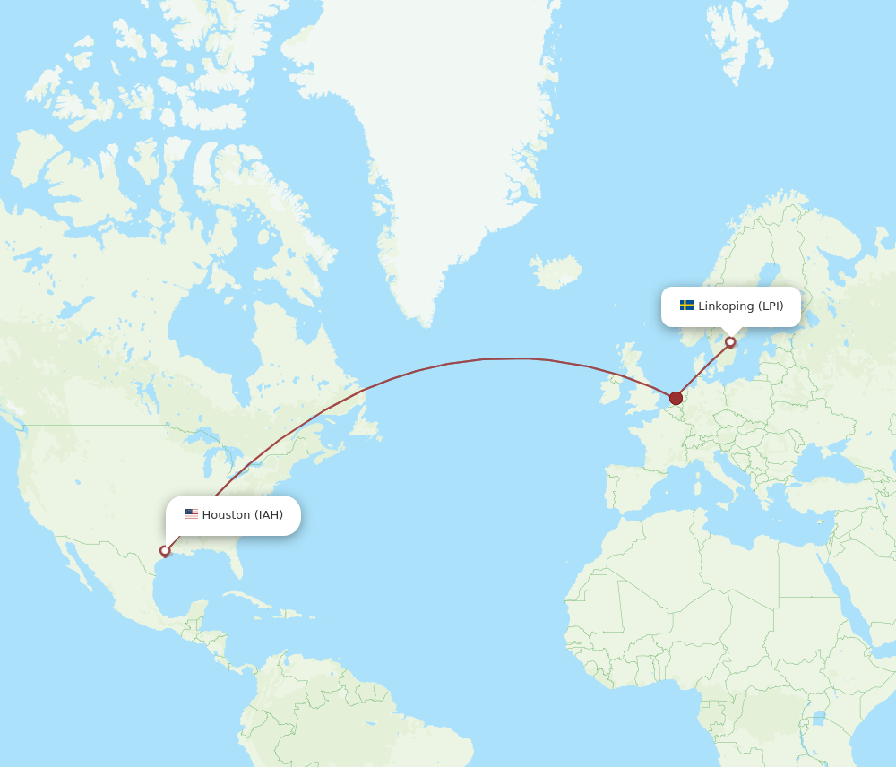 LPI to IAH flights and routes map