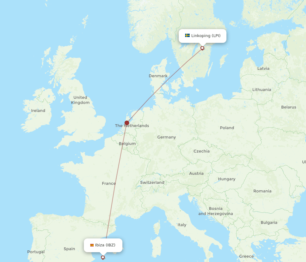 LPI to IBZ flights and routes map