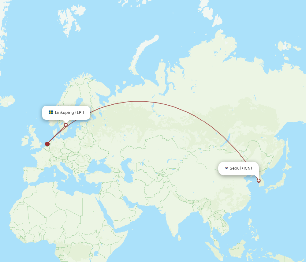 LPI-ICN flight routes