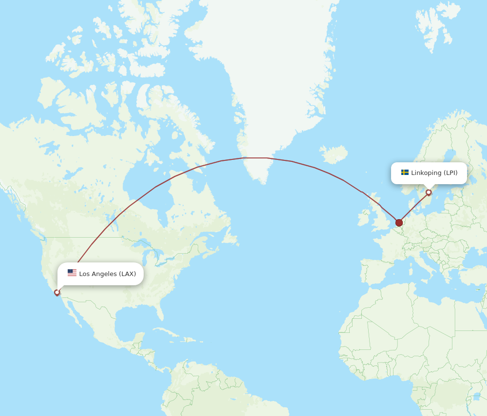 LPI to LAX flights and routes map