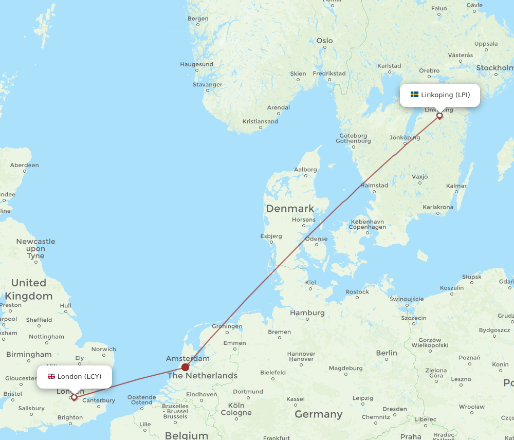 LPI-LCY flight routes