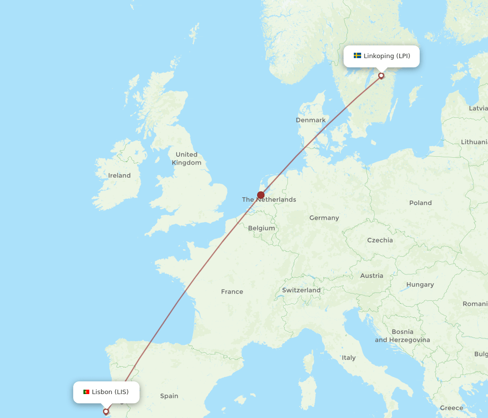 LPI to LIS flights and routes map