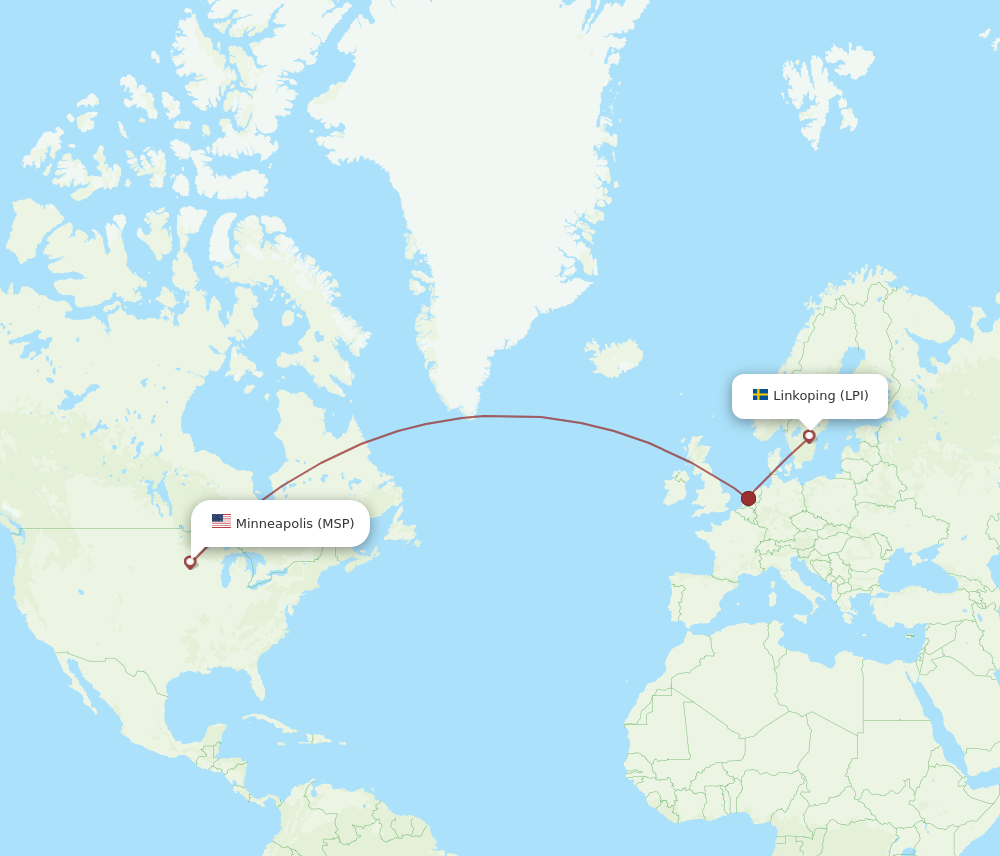 LPI to MSP flights and routes map