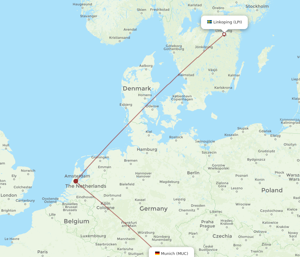 LPI to MUC flights and routes map