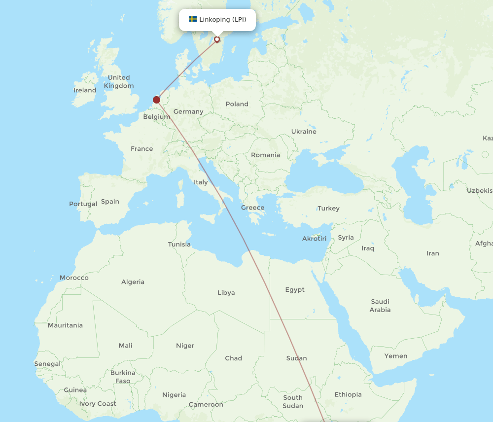 LPI to NBO flights and routes map