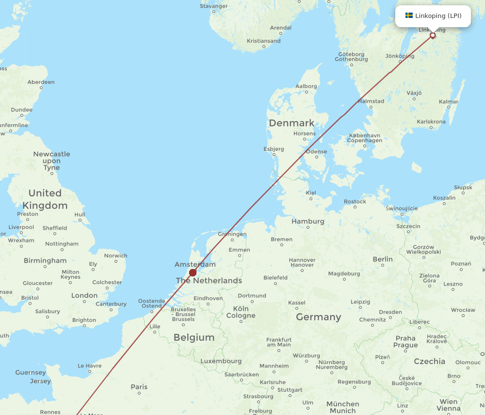 LPI-NTE flight routes
