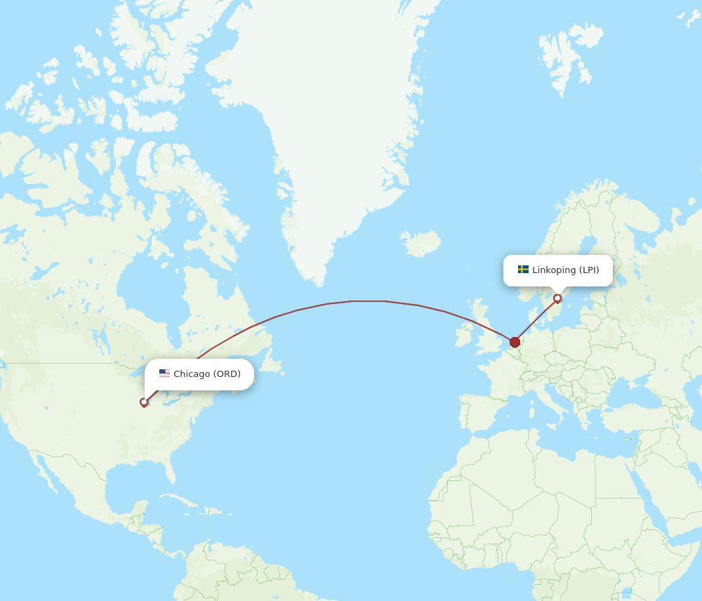 LPI to ORD flights and routes map