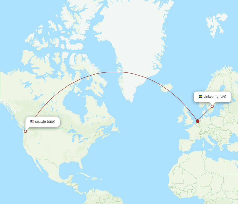 LPI to SEA flights and routes map