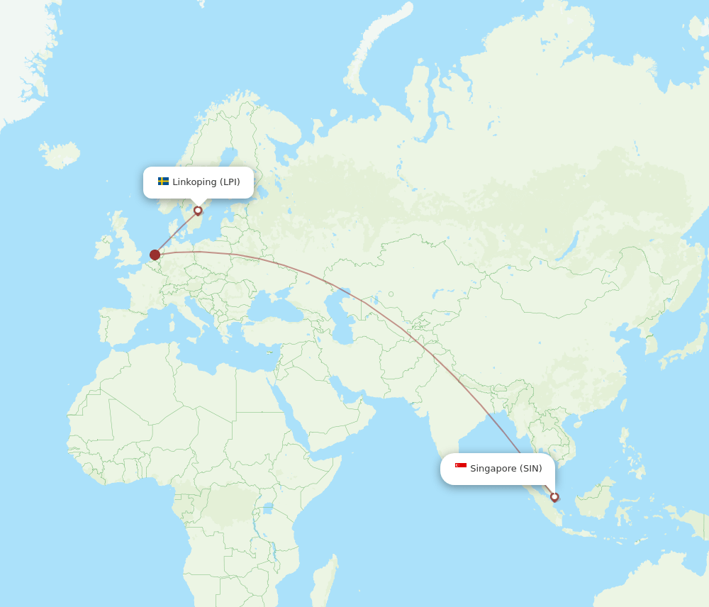 LPI-SIN flight routes