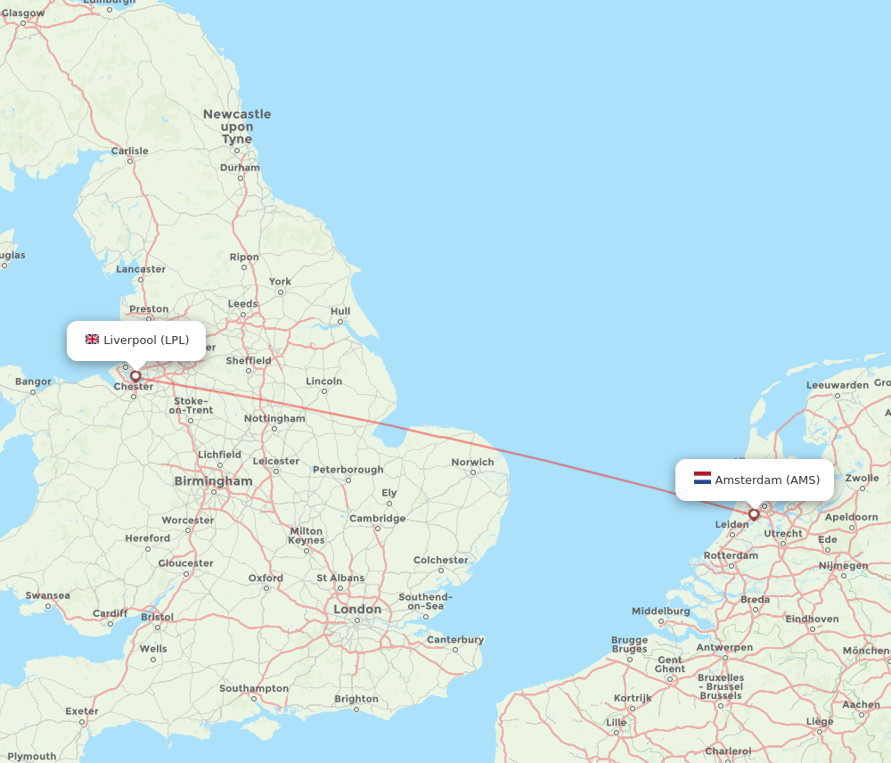 LPL-AMS flight routes