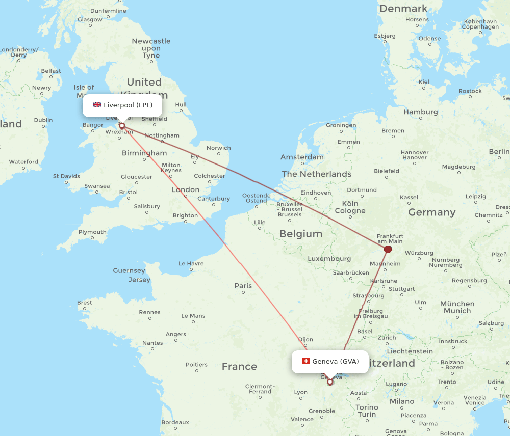 LPL to GVA flights and routes map