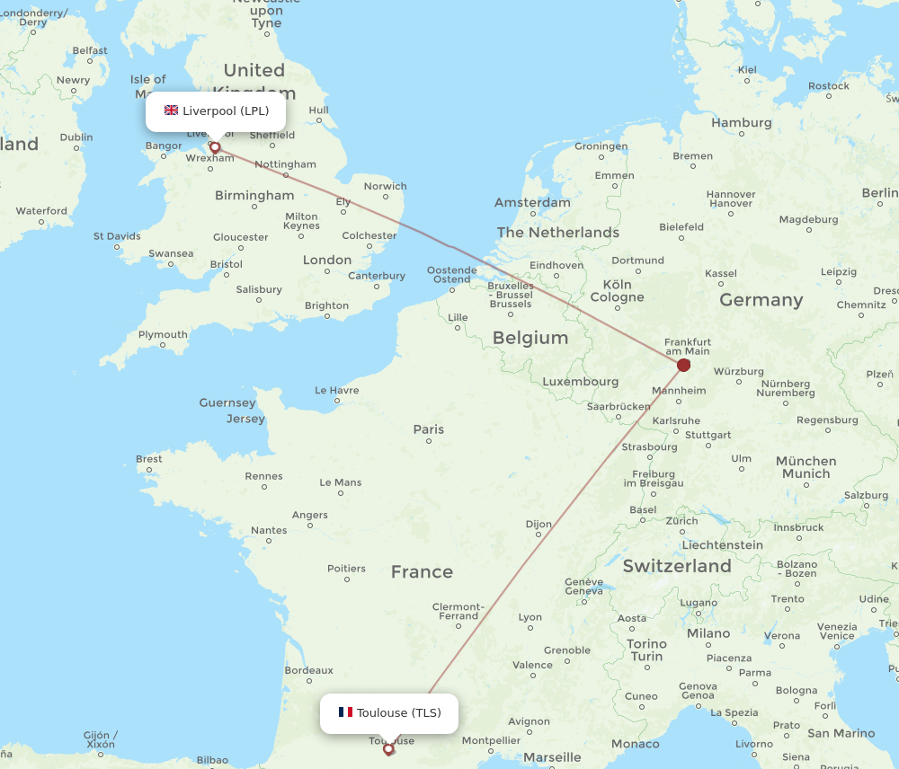 LPL to TLS flights and routes map