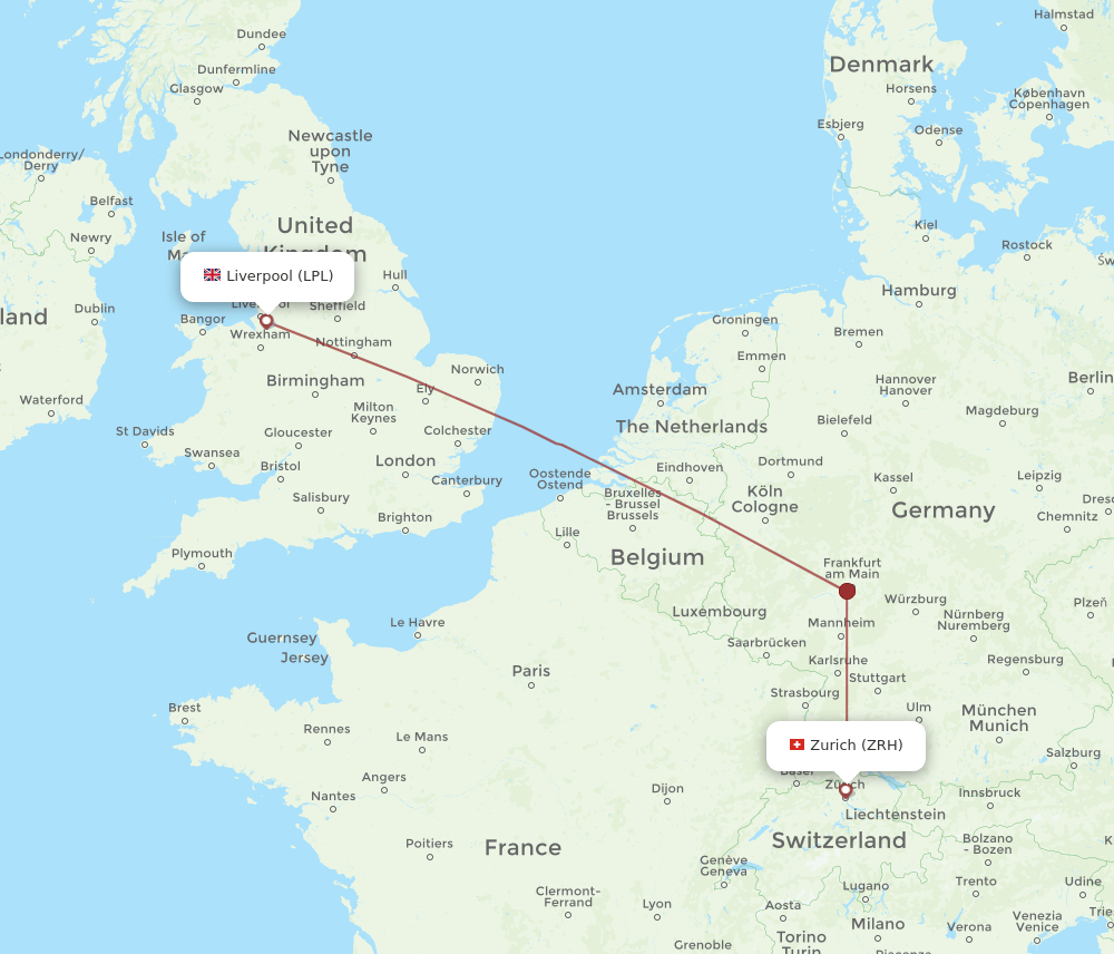 LPL-ZRH flight routes