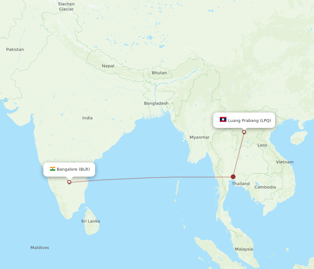 LPQ-BLR flight routes