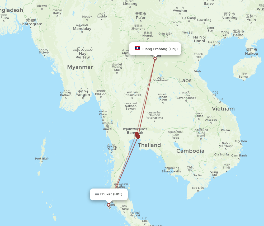 LPQ-HKT flight routes