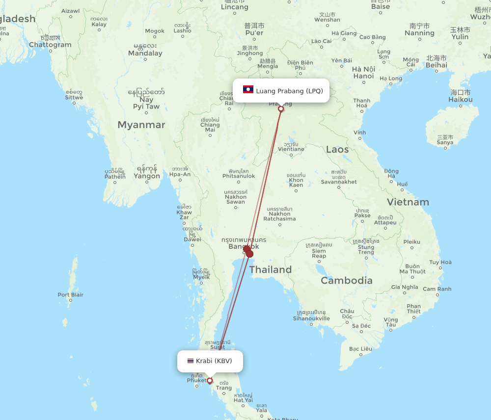 LPQ-KBV flight routes
