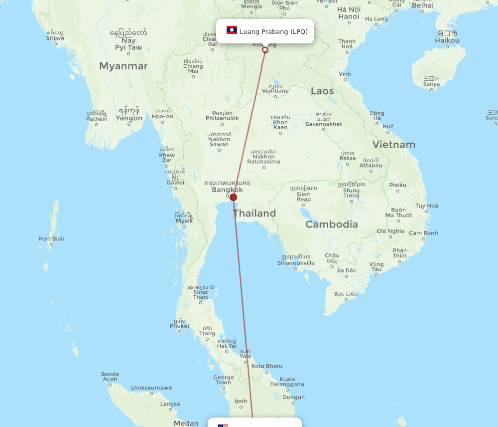LPQ-KUL flight routes