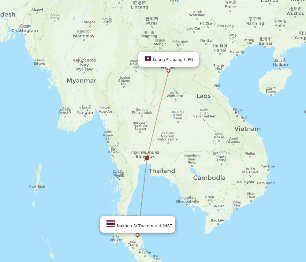 LPQ-NST flight routes