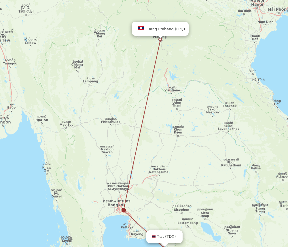 LPQ-TDX flight routes