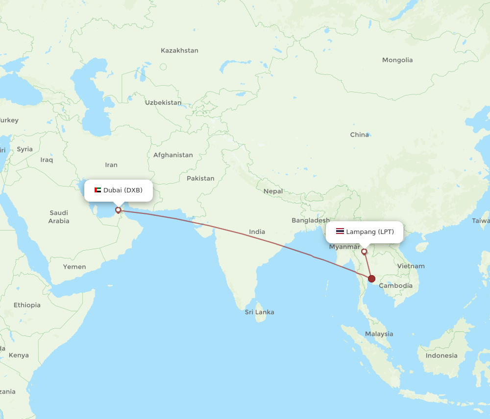 LPT-DXB flight routes