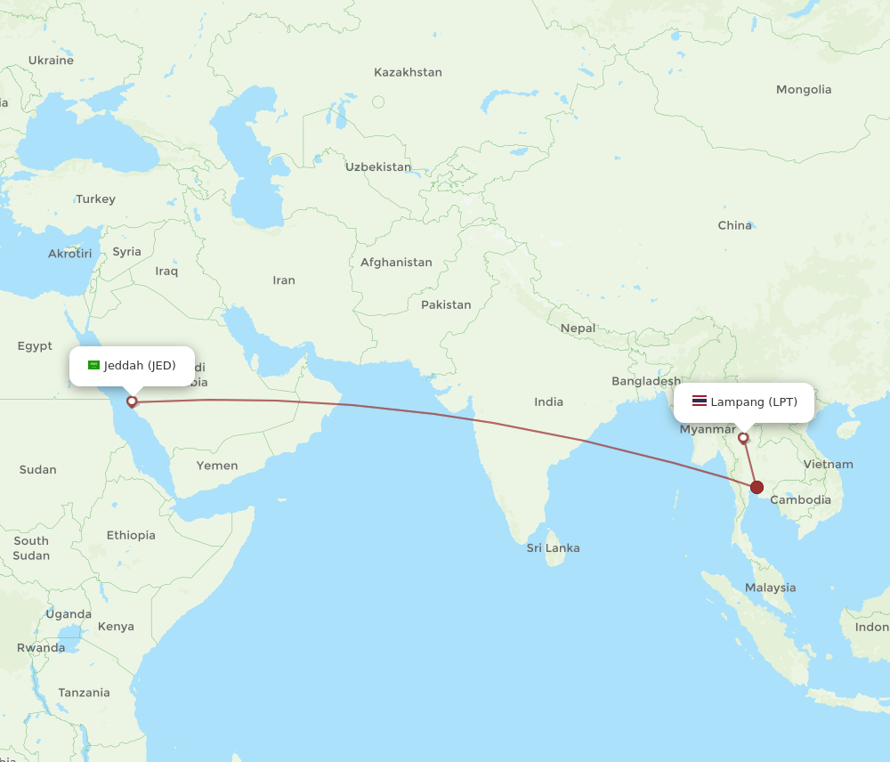 LPT-JED flight routes