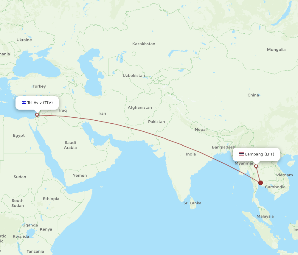 LPT to TLV flights and routes map