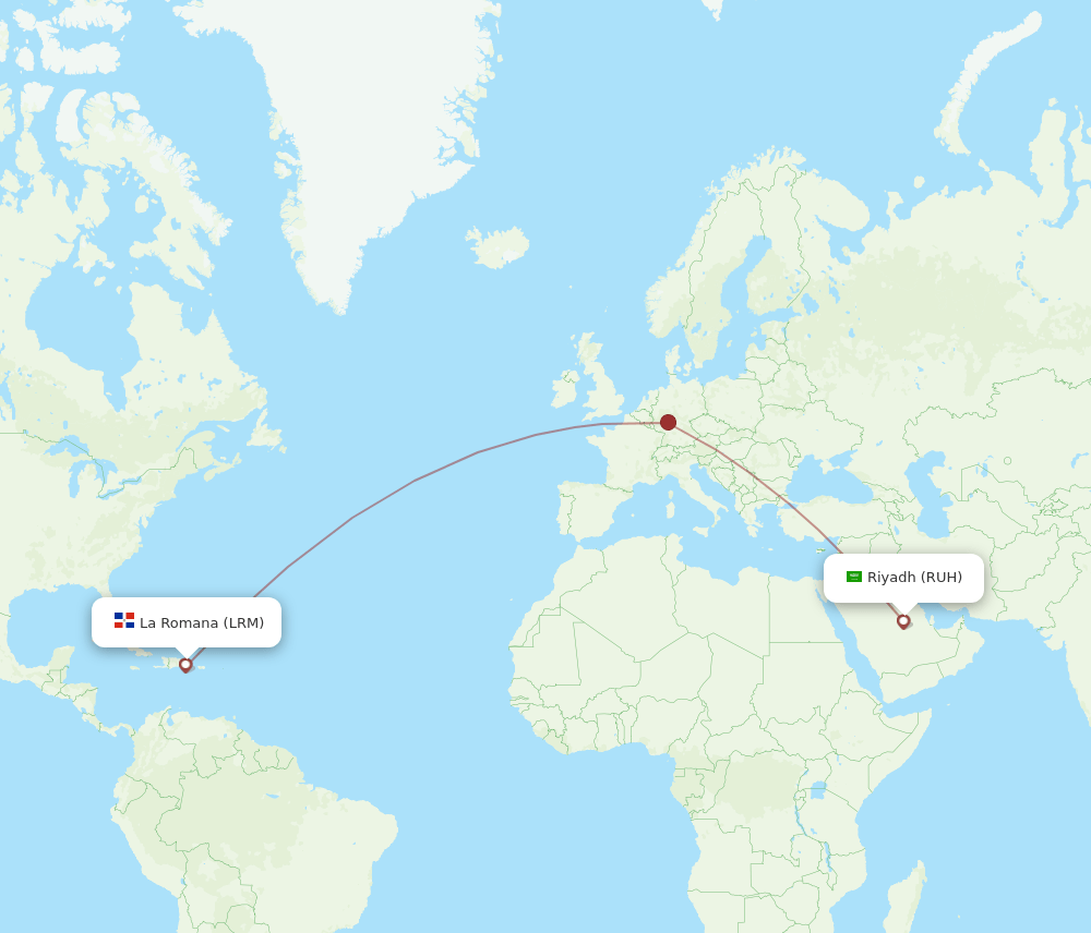 LRM-RUH flight routes