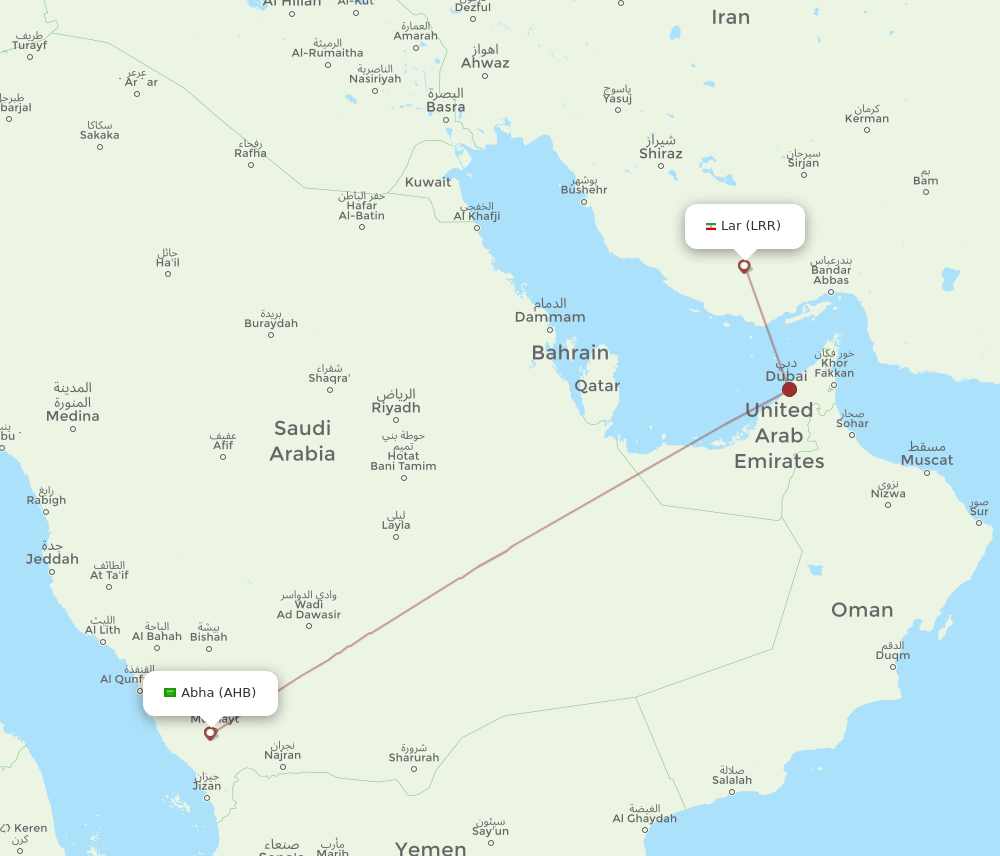 LRR to AHB flights and routes map